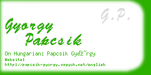 gyorgy papcsik business card